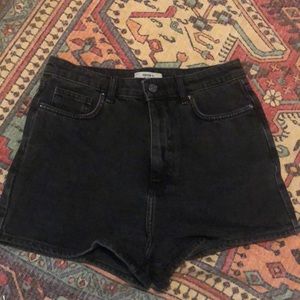 Black high waisted jean shorts